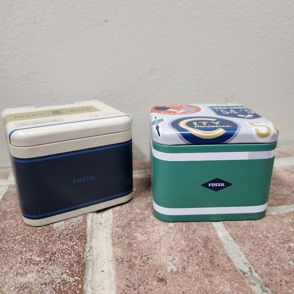 Lot of two Fossil Watch Tins
